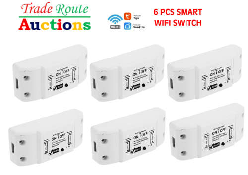 [ SIX PACK - 6PCS ] Wireless WiFi Smart Switch Wifi Tuya Smartlife Compatible Smart Home Automation