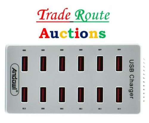 12 Port USB Charging Station Multi USB Charger Adapter Fast & Light Weight 60W 2.4A / 1A