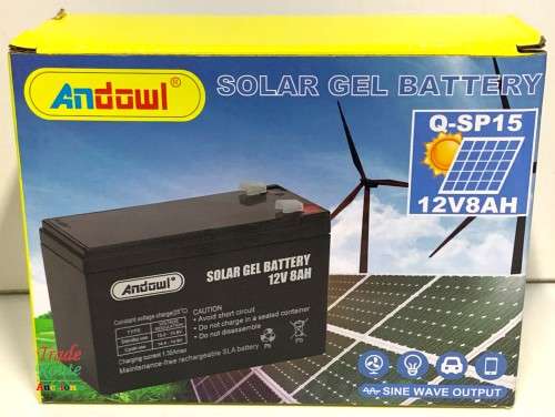 12V 8AH Solar GEL Battery 12Volts 8Amps  - for Alarms, Gate, UPS, CCTV, Security Systems