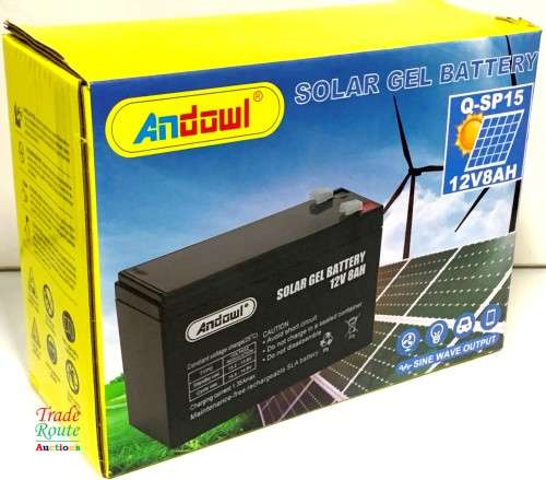 12V 8AH Solar GEL Battery 12Volts 8Amps  - for Alarms, Gate, UPS, CCTV, Security Systems
