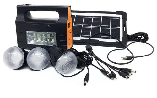 AOITS Multifunction Solar Lighting Kit PowerBank USB Charging Solar Panel  3 X LED Lights