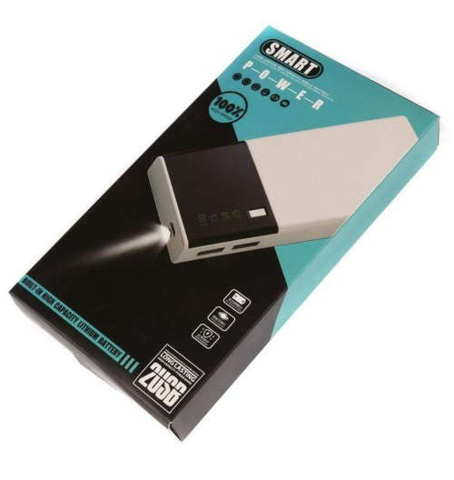 Power Bank with LED Flashlight 2 USB Charging ports 28600mah