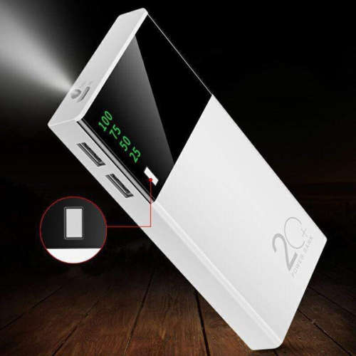 Power Bank with LED Flashlight 2 USB Charging ports 28600mah