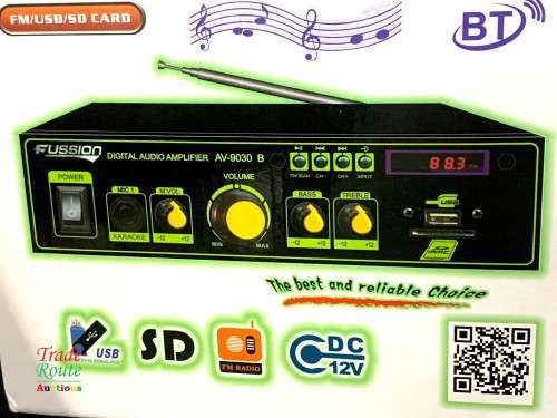 Fussion Digital Audio Amplifier - AV-9030 B FM RADIO - USB - SD CARD - 12V DC / 220V AC