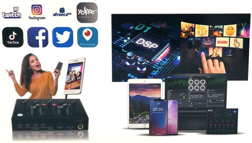 Live Sound Card - Live Stream or Karaoke Audio Interface 12 sound effects, and 10 effect modes