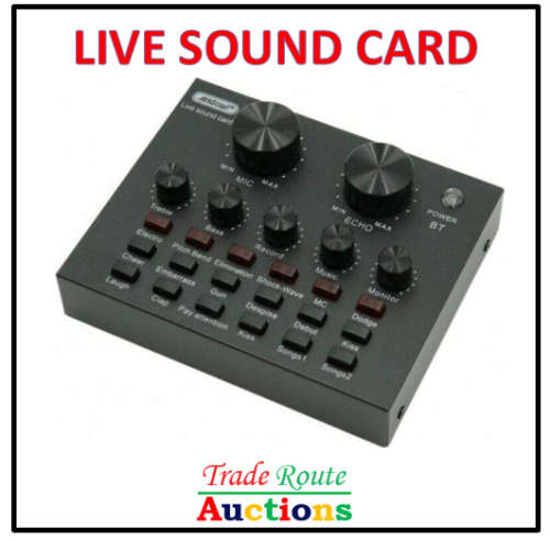 Live Sound Card - Live Stream or Karaoke Audio Interface 12 sound effects, and 10 effect modes