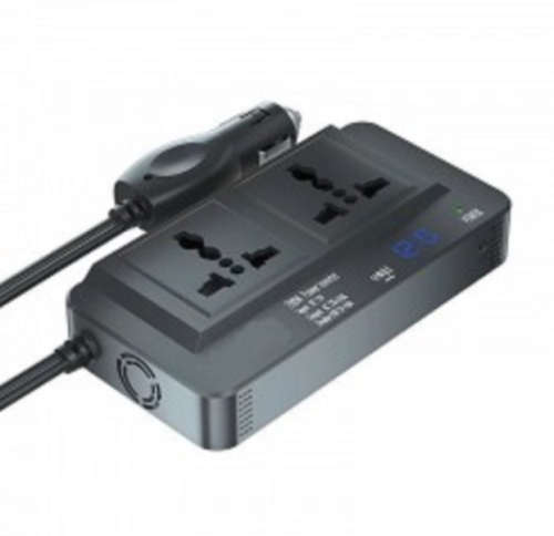 300W DC 12V to 220V AC Car Power Inverter, 2XUSB 1XType-C Ports Charger Adapter Automobile Inverter