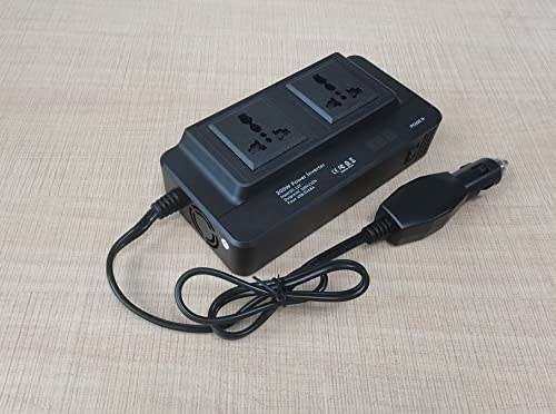 300W DC 12V to 220V AC Car Power Inverter, 2XUSB 1XType-C Ports Charger Adapter Automobile Inverter