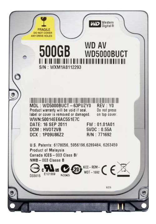 Western Digital 500GB SATA  2.5 Inch Hard Drive WD5000BUCT HDD