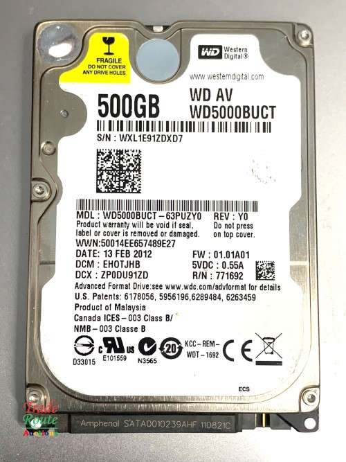 Western Digital 500GB SATA  2.5 Inch Hard Drive WD5000BUCT HDD