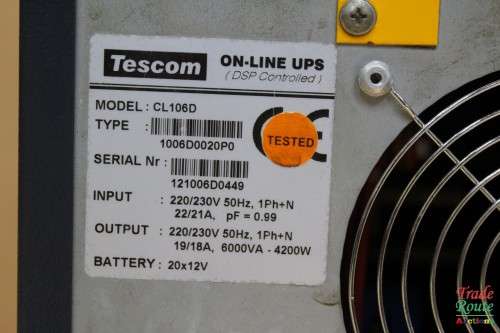 TESCOM ON-LINE UPS CL106D 6 KVA - Needs new batteries