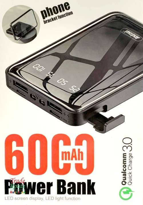 Power Bank Qualcomm 3.0 Quick Charge 6000mAh 2X LED 2X USB Ports Small & Handy