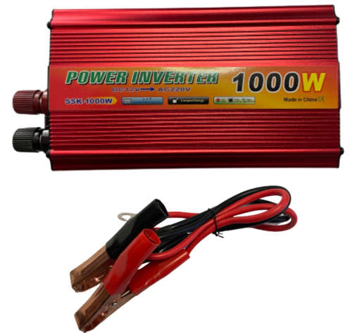 1000Watts 12Volts DC to AC Inverter - 1000W 12V - Can connect to Gel, Deep Cycle Batteries