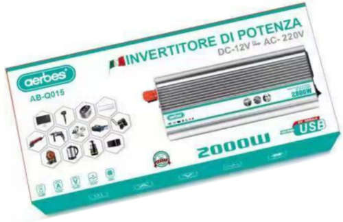 2000watts 12v DC to AC Inverter - Aerbes AB-Q015 2000W 12V for Gel  Deep Cycle Car Truck Batteries