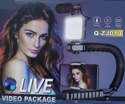 TIKTOK YOUTUBE Vlog Kit Live video package, mini stand, led light, microphone Camera Cradle C-handle