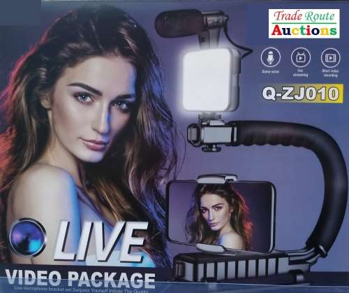 TIKTOK YOUTUBE Vlog Kit Live video package, mini stand, led light, microphone Camera Cradle C-handle