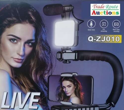 TIKTOK YOUTUBE Vlog Kit Live video package, mini stand, led light, microphone Camera Cradle C-handle