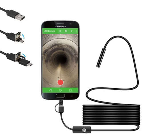 Endoscope Type-C, IP67 Endoscope Camera for Mobile with 3.5m Cable View on Cellphone Screen