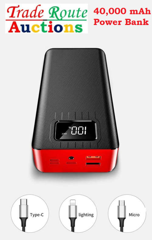 40000mAh LED Portable Mobile Power Bank  PowerBank 40000 mAh 2xUSB/Micro/Type-C/LCD