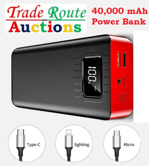 40000mAh LED Portable Mobile Power Bank  PowerBank 40000 mAh 2xUSB/Micro/Type-C/LCD