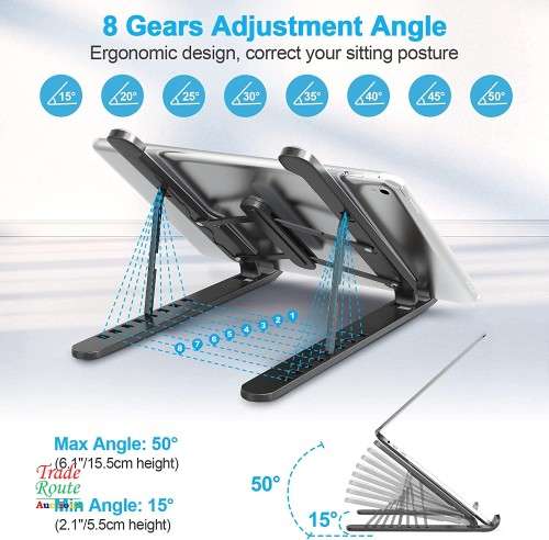 Laptop Foldable Notebook Stand, Portable Computer Mount Stand with 6 Levels of Height Adjustment