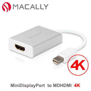 Macally MDHDMI Aluminium Mini DisplayPort to HDMI Adapter with Support of Ultra HD (4K)
