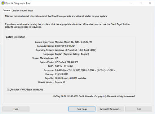 HP Prodesk 400 G6 SFF Desktop Computer | Core i5 9500 9th Gen 3.0Ghz | 8GB RAM | 256GB SSD
