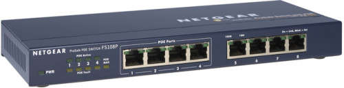 NETGEAR FS108P ProSafe 8 port 10/100 switch with 4 ports PoE for Spares / Repair