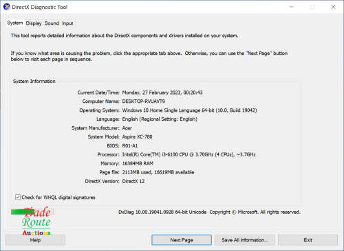 ACER ASPIRE XC-780 Desktop Computer | Core i3 6100 3.7Ghz 6th Gen | 16GB RAM | 1TB HDD