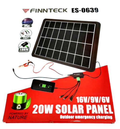 20w Solar Panel 16v/9v/6v - Outdoor Solar Panel Emergency Charging Unit