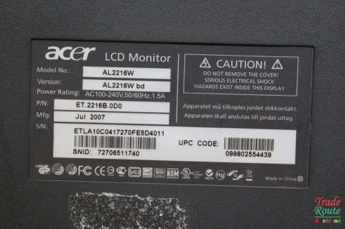 Acer AL2216W 22 Inch Widescreen LCD Monitor [DVI / VGA]