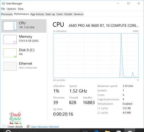 HP EliteDesk 705 G3 SFF SMALL FORM FACTOR PC - AMD 7th Gen A8-9600 R7 - 4GB RAM 1TB HDD