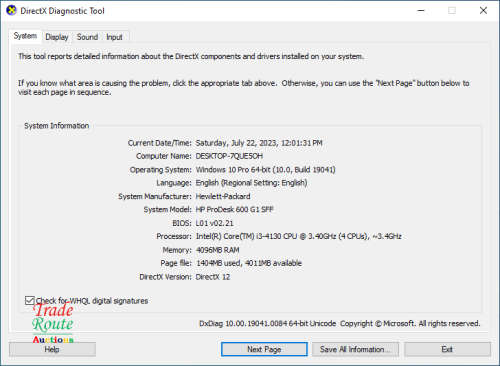 HP PRODESK 600 G1 SFF DESKTOP | CORE i3 4130 3.4GHz | 4GB RAM | 500GB HDD | DESKTOP PC