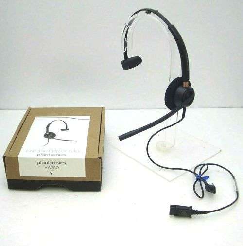 Plantronics Poly EncorePro HW510 Noise Cancelling Over Head Monaural Headset (For Call Centres)