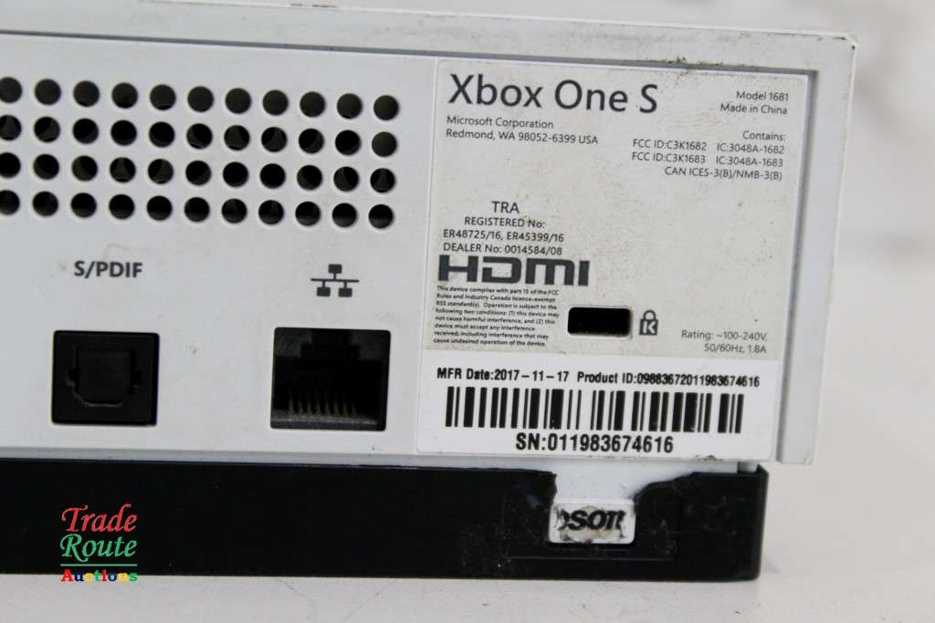 XBOX One S Console (WHITE) Model 1681 [ Salvage Stock for Spares/Repairs ]