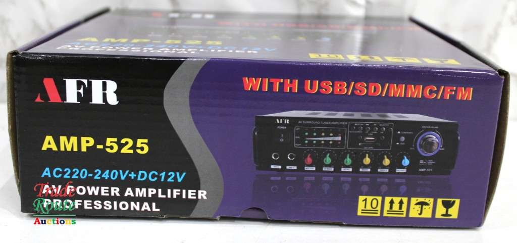 AFR Digital Audio Amplifier AMP-525 FM RADIO - USB - SD CARD - 12V DC / 220V AC