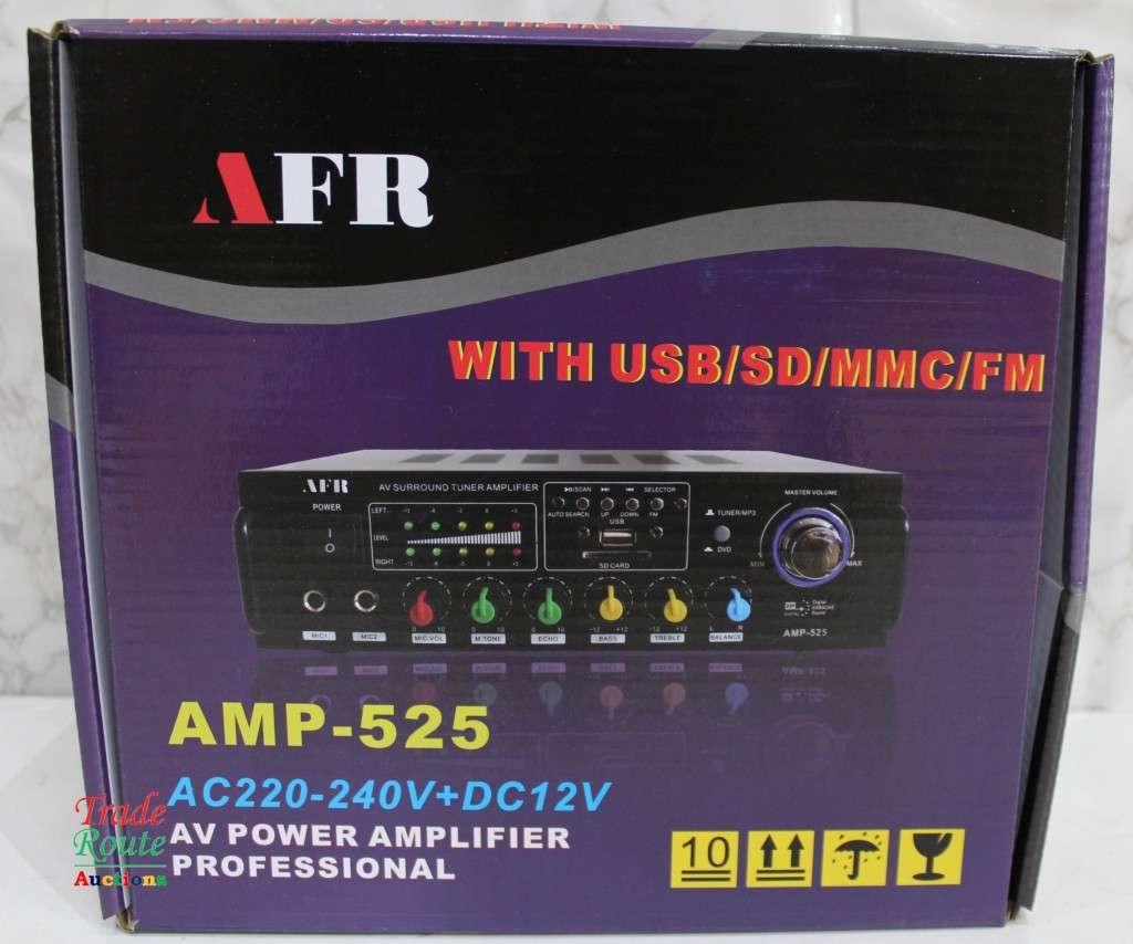 AFR Digital Audio Amplifier AMP-525 FM RADIO - USB - SD CARD - 12V DC / 220V AC
