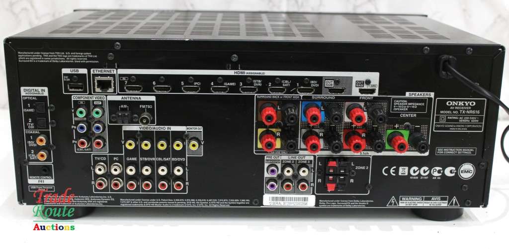ONKYO TX-NR616 7.2- Channel Network A/V Receiver - [ NO SOUND ] [FOR SPARES OR REPAIR]
