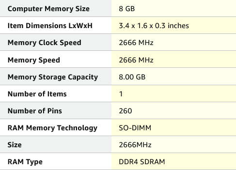Samsung 8GB DDR4 RAM - For Laptops 2666MHZ