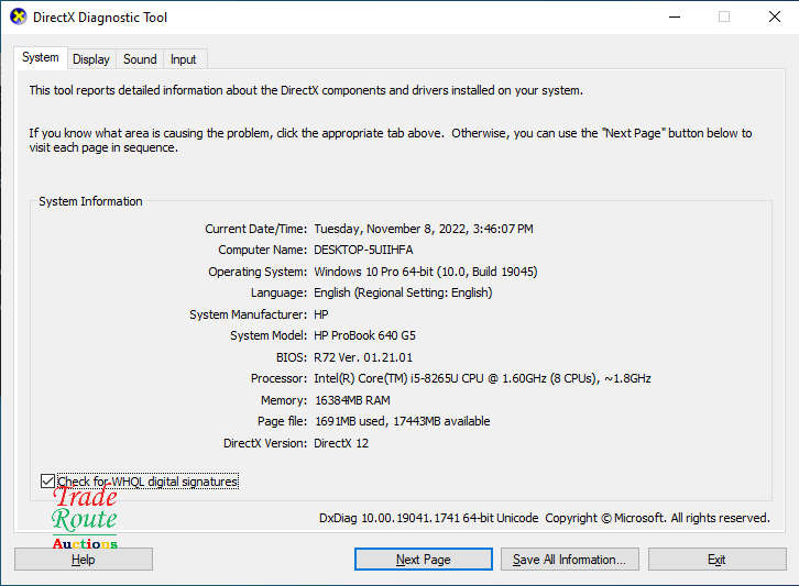 HP PROBOOK 640 G5 LAPTOP * CORE i5 * 16 GB RAM * 256GB SSD * WIN 10 PRO * INTEL UHD GRAPHICS