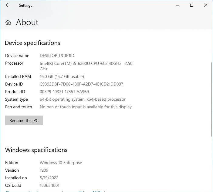 LENOVO THINKPAD T470 Full HD Laptop | CORE i5 | 16GB RAM | 128GB SSD
