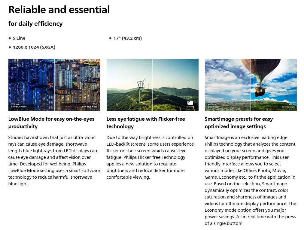 Philips LCD Monitor DVI & VGA Ports 1280x1024