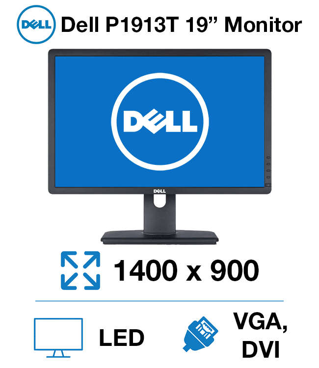 Dell Wide Screen 19 inch Desktop Computer Tower Monitor (VGA, Display, DVI Ports)