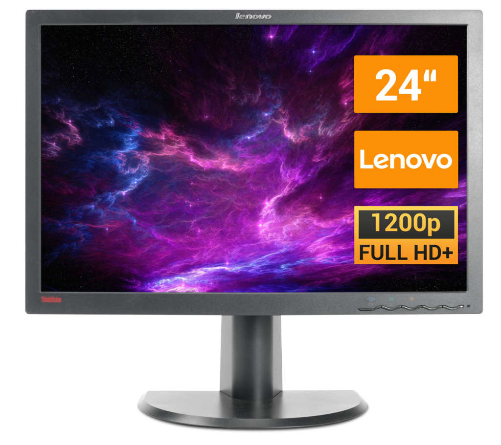 Lenovo ThinkVision 24" Wide LCD Monitor | DVI-D, VGA & Display Port