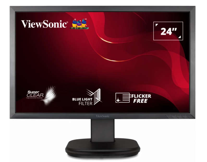 ViewSonic 24 inch Widescreen 1920x1080 16:9 LED Backlit Full HD LCD Monitor VGA DVI DisplayPort
