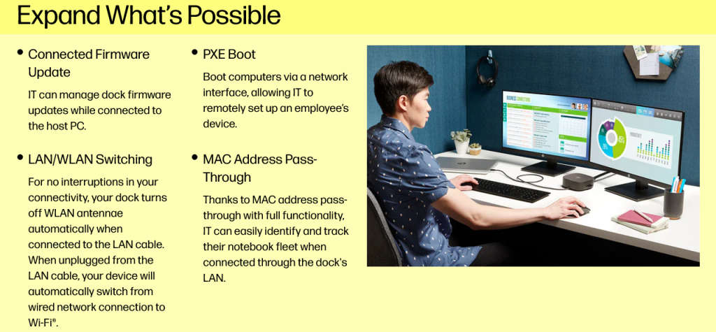 HP USB-C G5 Essential Docking Station 8-in-1 Adapter for USB-C Thunderbolt-Enabled Laptops PCs