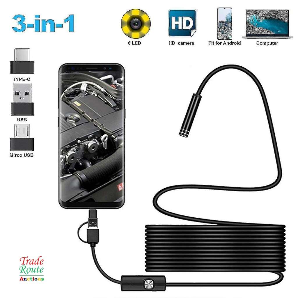 Endoscope Type-C, IP67 Endoscope Camera for Mobile with 3.5m Cable View on Cellphone Screen