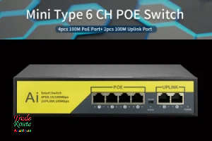 6-Port PoE Ethernet Network Switch Network Power Over Ethernet Injector  for IP Cameras NVRs Etc