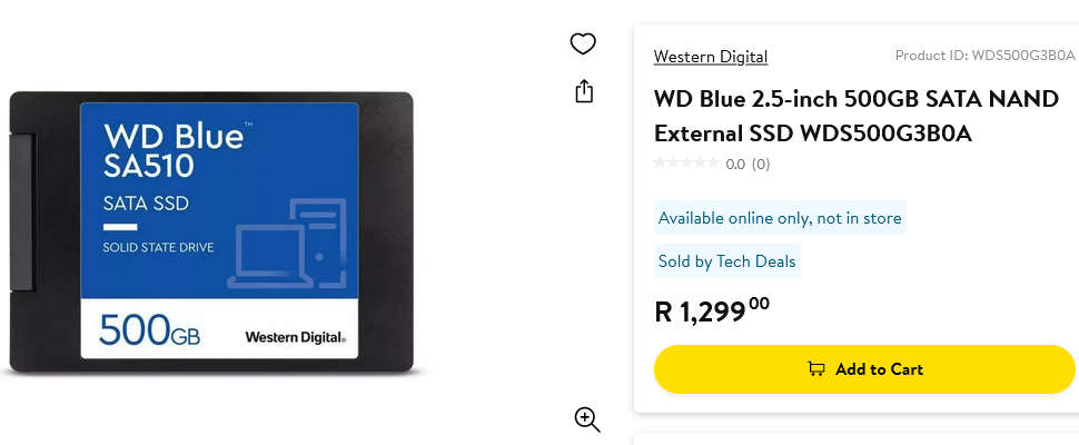 WD BLUE 500GB SSD - Solid State Drive - SATA III 2.5 inch  ** BRAND NEW ** SuperFast