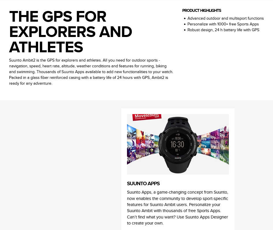 SUUNTO AMBIT2 BLACK INTEGRATED GPS WATCH - BOXED